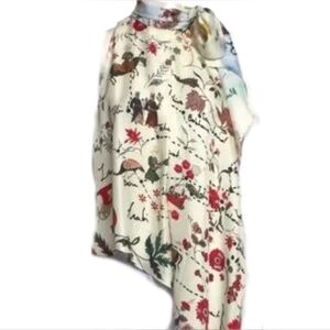 $1,990 OSCAR DE LA RENTA FLORAL SILK BOW BLOUSE US 8 M